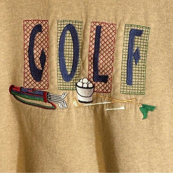 Vintage Golf Sweatshirt XL Embroidered Crewneck Classic Mc C Sport Tan Brown - Picture 5 of 8